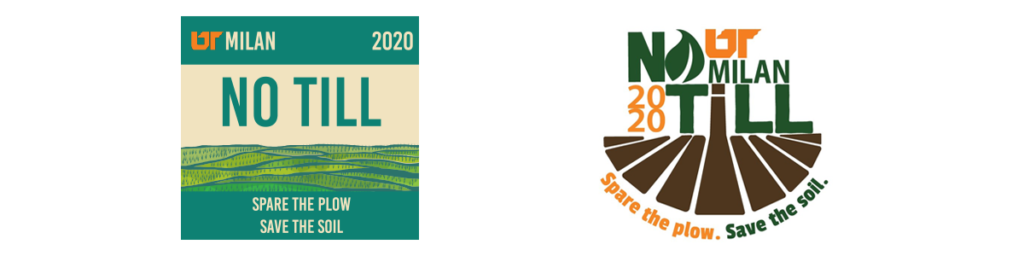 Milan No-Till Field Day 2020 logo and the graphic used for promotional hats